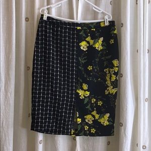 Who What Wear mixed print skirt